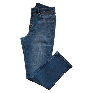 G by Giuliana Women's Straight-Leg Button Fly Jeans